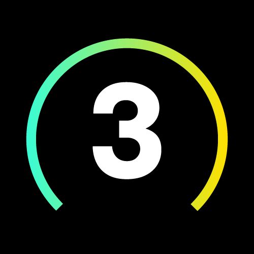 A circular progress bar with the number 3 inside.