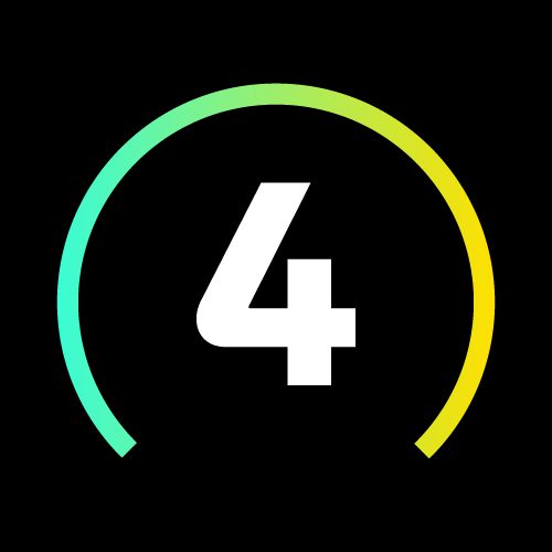 Number 4 inside a colorful circular progress bar.