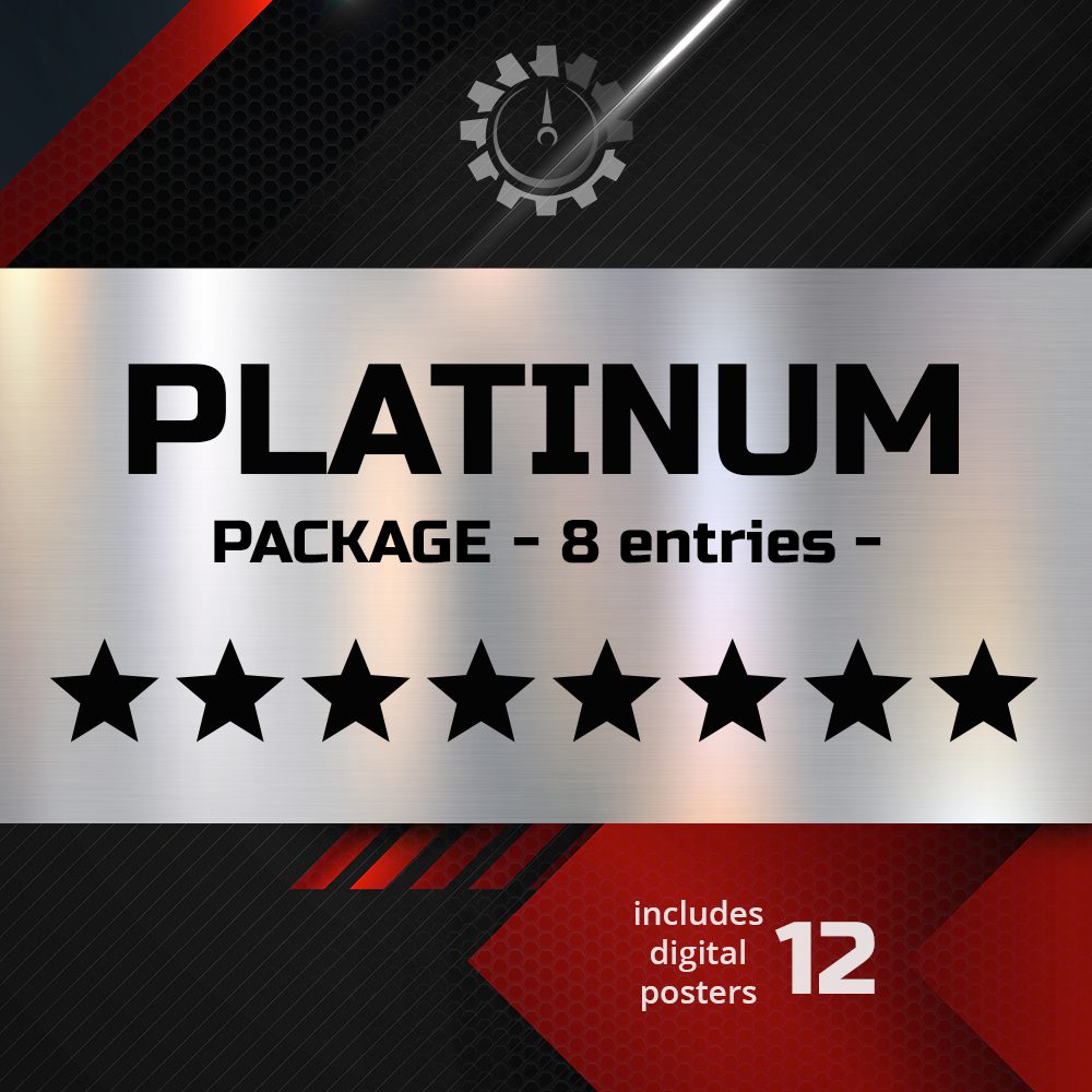 Platinum package offering 8 entries with 12 digital posters included.